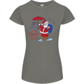 Christmas Climat Change Matters Santa Womens Petite Cut T-Shirt Charcoal