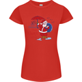 Christmas Climat Change Matters Santa Womens Petite Cut T-Shirt Red