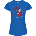 Christmas Climat Change Matters Santa Womens Petite Cut T-Shirt Royal Blue