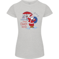 Christmas Climat Change Matters Santa Womens Petite Cut T-Shirt Sports Grey