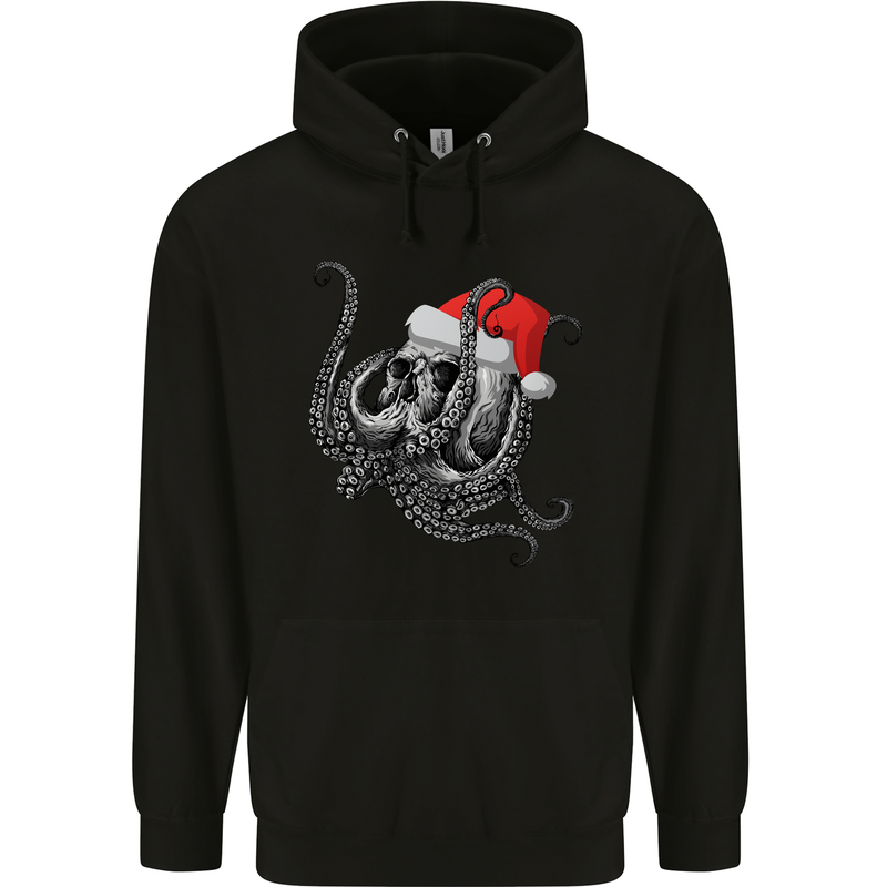 Christmas Cthulhu Skull Childrens Kids Hoodie Black