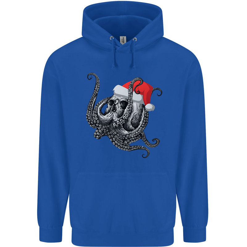 Christmas Cthulhu Skull Childrens Kids Hoodie Royal Blue