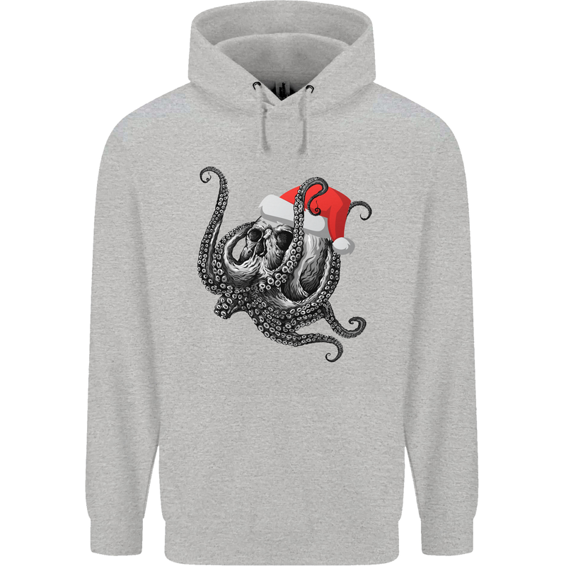 Christmas Cthulhu Skull Childrens Kids Hoodie Sports Grey