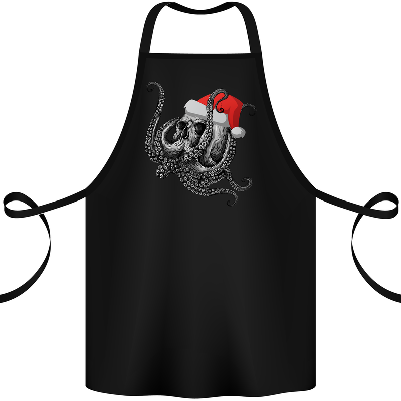 Christmas Cthulhu Skull Cotton Apron 100% Organic Black