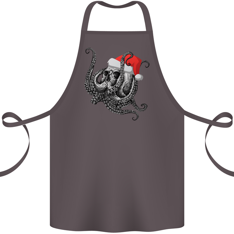 Christmas Cthulhu Skull Cotton Apron 100% Organic Dark Grey