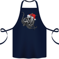 Christmas Cthulhu Skull Cotton Apron 100% Organic Navy Blue