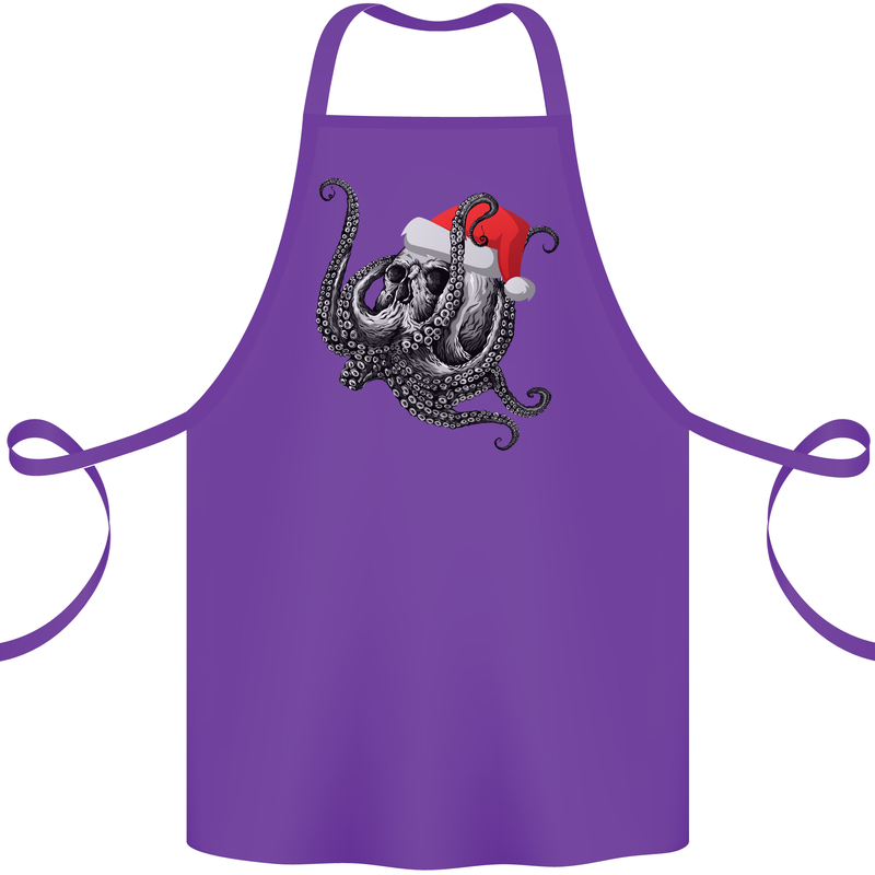 Christmas Cthulhu Skull Cotton Apron 100% Organic Purple