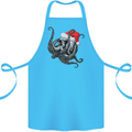 Christmas Cthulhu Skull Cotton Apron 100% Organic Turquoise