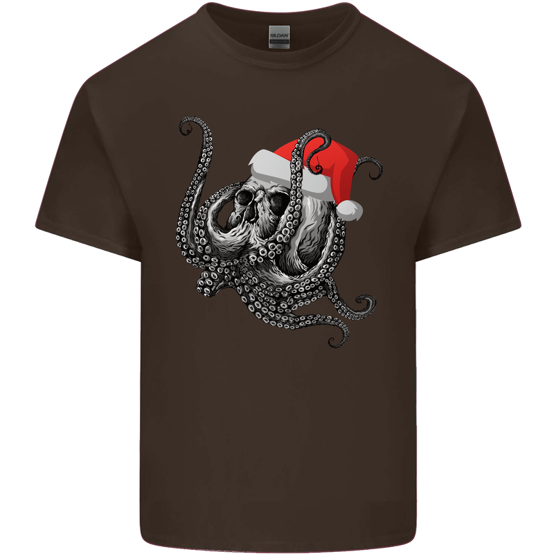Christmas Cthulhu Skull Kids T-Shirt Childrens Chocolate