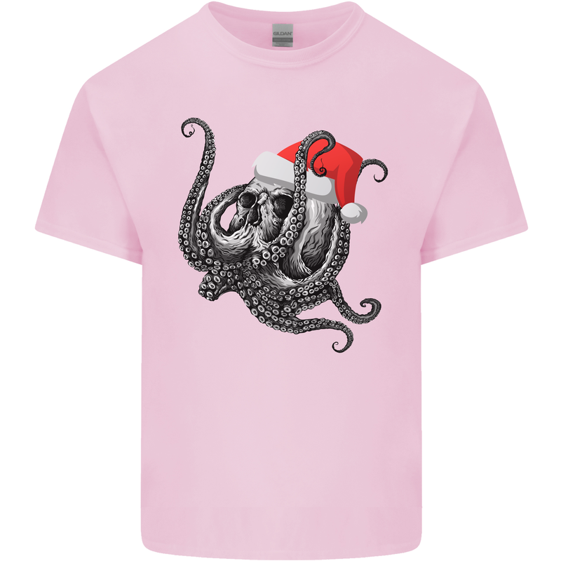 Christmas Cthulhu Skull Kids T-Shirt Childrens Light Pink