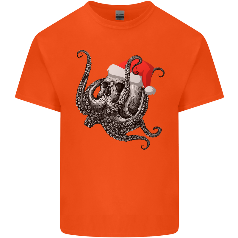 Christmas Cthulhu Skull Kids T-Shirt Childrens Orange
