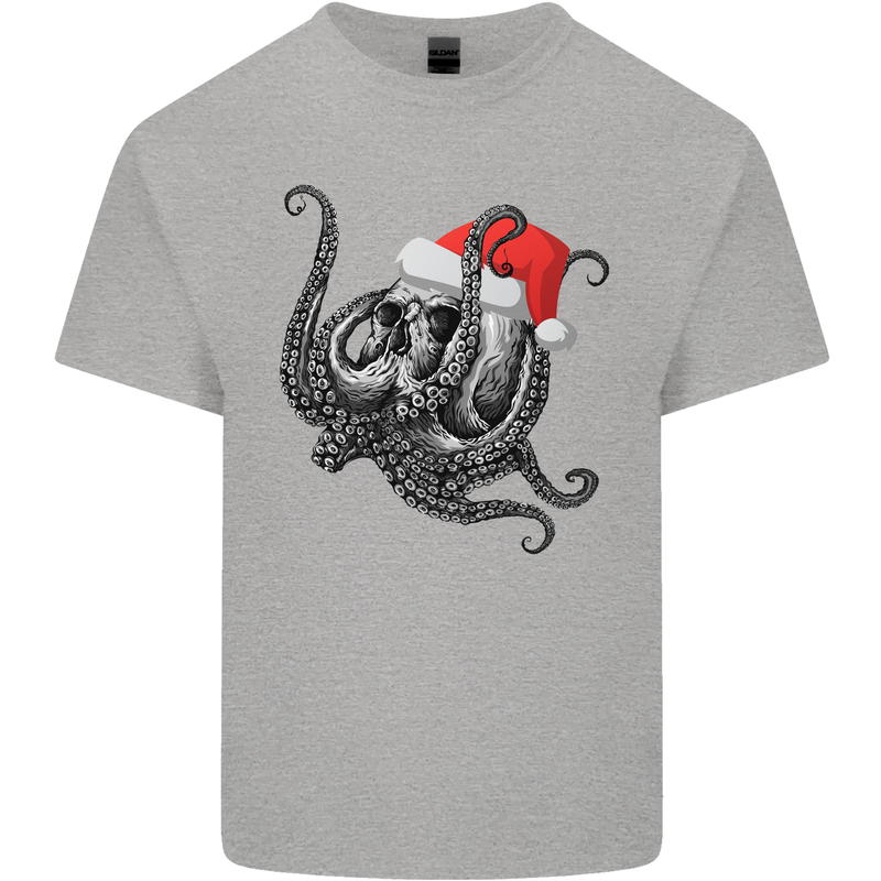 Christmas Cthulhu Skull Kids T-Shirt Childrens Sports Grey