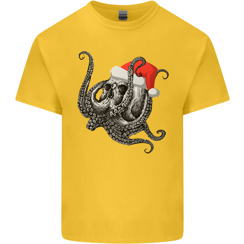 Christmas Cthulhu Skull Kids T-Shirt Childrens Yellow