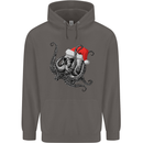 Christmas Cthulhu Skull Mens 80% Cotton Hoodie Charcoal