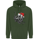 Christmas Cthulhu Skull Mens 80% Cotton Hoodie Forest Green