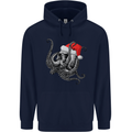 Christmas Cthulhu Skull Mens 80% Cotton Hoodie Navy Blue