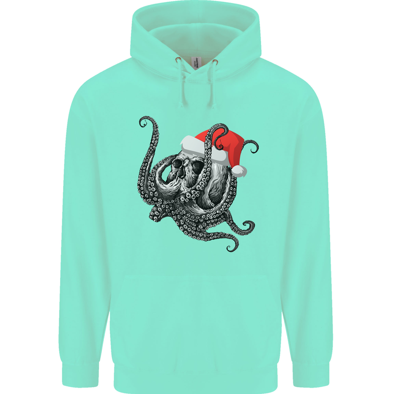 Christmas Cthulhu Skull Mens 80% Cotton Hoodie Peppermint