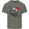 Christmas Cthulhu Skull Mens Cotton T-Shirt Tee Top Charcoal