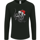 Christmas Cthulhu Skull Mens Long Sleeve T-Shirt Black