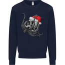 Christmas Cthulhu Skull Mens Sweatshirt Jumper Navy Blue