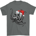 Christmas Cthulhu Skull Mens T-Shirt Cotton Gildan Charcoal