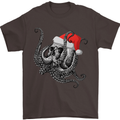 Christmas Cthulhu Skull Mens T-Shirt Cotton Gildan Dark Chocolate