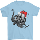 Christmas Cthulhu Skull Mens T-Shirt Cotton Gildan Light Blue