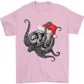 Christmas Cthulhu Skull Mens T-Shirt Cotton Gildan Light Pink