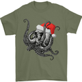 Christmas Cthulhu Skull Mens T-Shirt Cotton Gildan Military Green