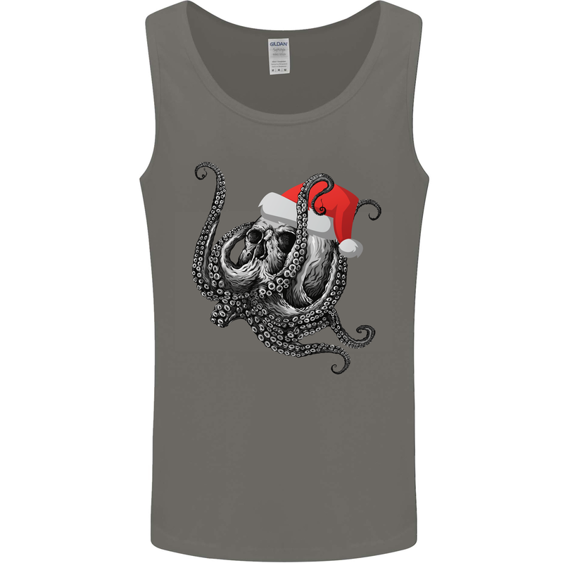 Christmas Cthulhu Skull Mens Vest Tank Top Charcoal