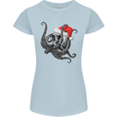 Christmas Cthulhu Skull Womens Petite Cut T-Shirt Light Blue
