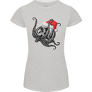 Christmas Cthulhu Skull Womens Petite Cut T-Shirt Sports Grey