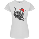 Christmas Cthulhu Skull Womens Petite Cut T-Shirt White