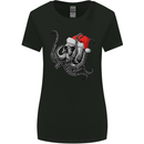 Christmas Cthulhu Skull Womens Wider Cut T-Shirt Black