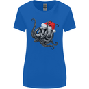 Christmas Cthulhu Skull Womens Wider Cut T-Shirt Royal Blue