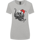 Christmas Cthulhu Skull Womens Wider Cut T-Shirt Sports Grey