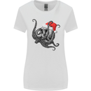 Christmas Cthulhu Skull Womens Wider Cut T-Shirt White