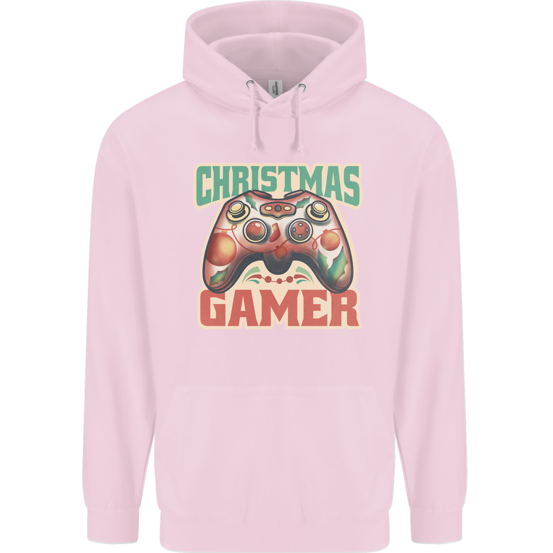 Christmas Gamer Funny Gaming Joypad Childrens Kids Hoodie Light Pink