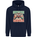 Christmas Gamer Funny Gaming Joypad Childrens Kids Hoodie Navy Blue