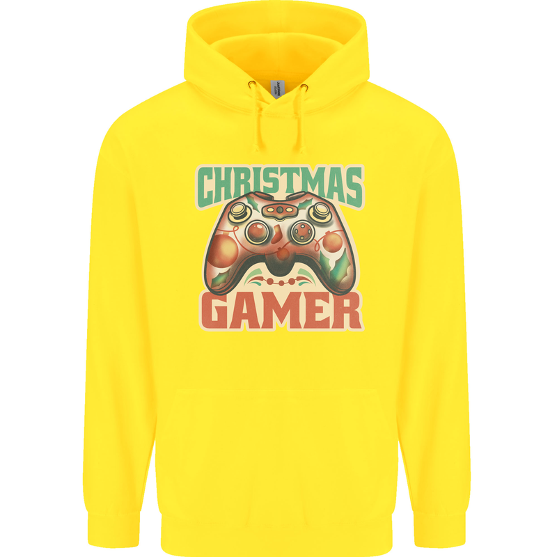 Christmas Gamer Funny Gaming Joypad Childrens Kids Hoodie Yellow