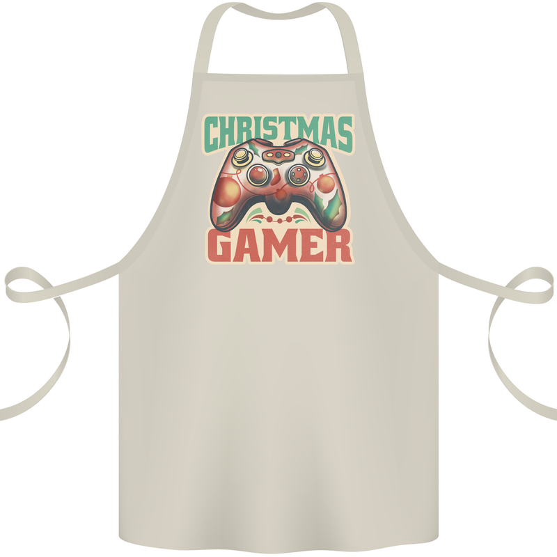 Christmas Gamer Funny Gaming Joypad Cotton Apron 100% Organic Natural