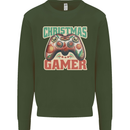 Christmas Gamer Funny Gaming Joypad Kids Sweatshirt Jumper Forest Green