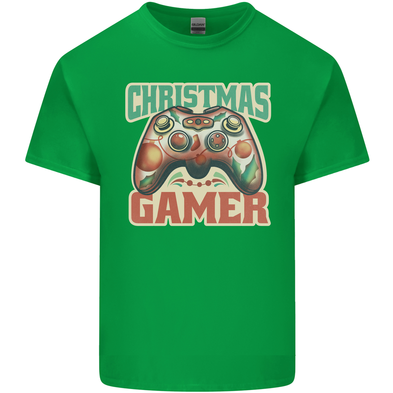 Christmas Gamer Funny Gaming Joypad Kids T-Shirt Childrens Irish Green