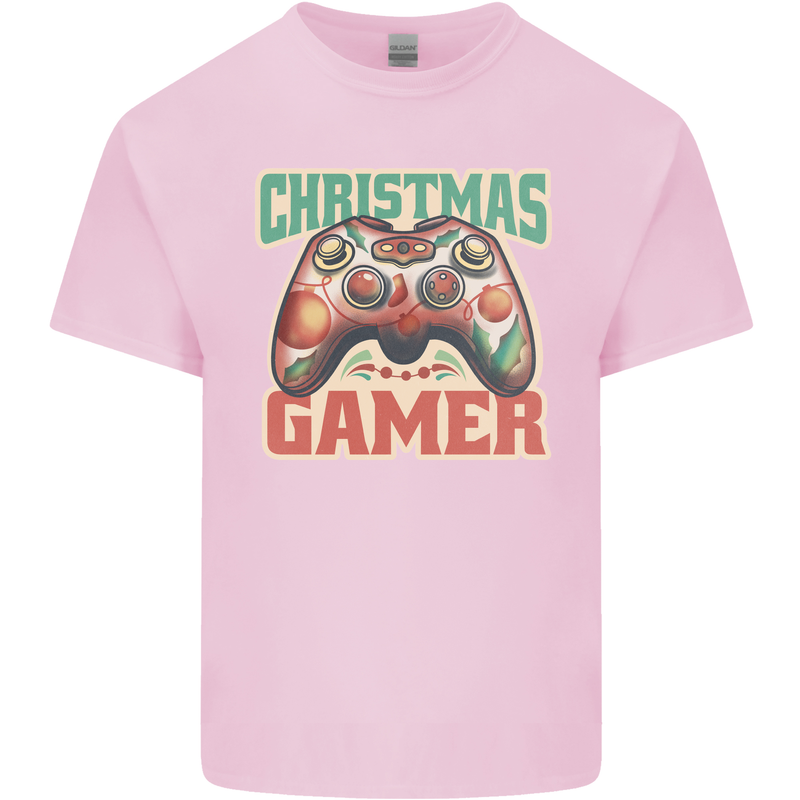 Christmas Gamer Funny Gaming Joypad Kids T-Shirt Childrens Light Pink