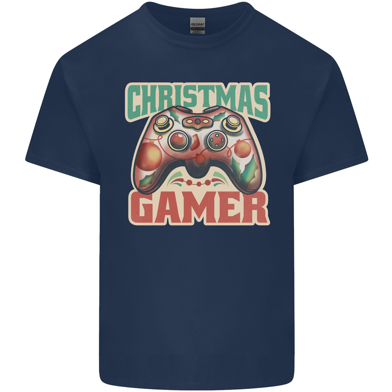 Christmas Gamer Funny Gaming Joypad Kids T-Shirt Childrens Navy Blue