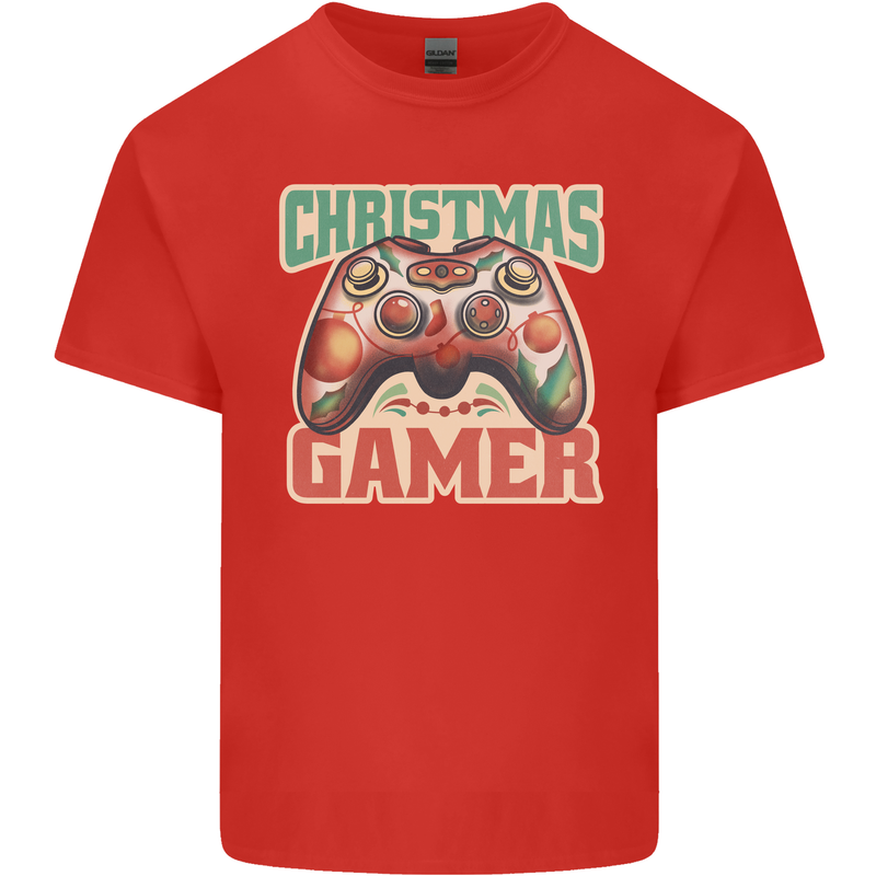 Christmas Gamer Funny Gaming Joypad Kids T-Shirt Childrens Red