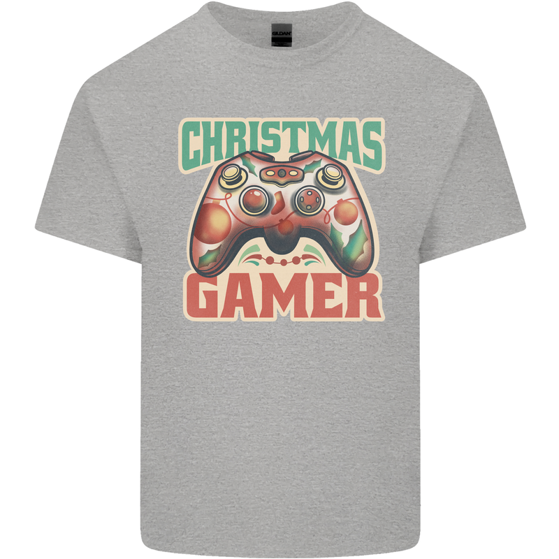 Christmas Gamer Funny Gaming Joypad Kids T-Shirt Childrens Sports Grey