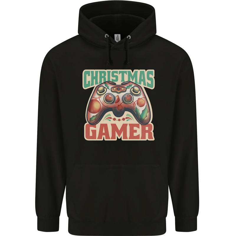 Christmas Gamer Funny Gaming Joypad Mens 80% Cotton Hoodie Black