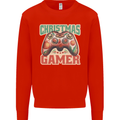 Christmas Gamer Funny Gaming Joypad Mens Sweatshirt Jumper Bright Red