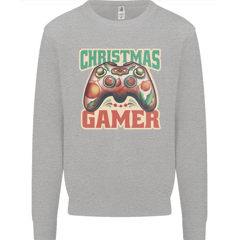 Christmas Gamer Funny Gaming Joypad Mens Sweatshirt Jumper Sports Grey